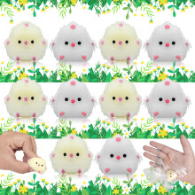30 Pack Mini Chicken Squishy Toys for Kids, Soft Stress Relief Fidget Toys, Individually Wrapped Party Favors