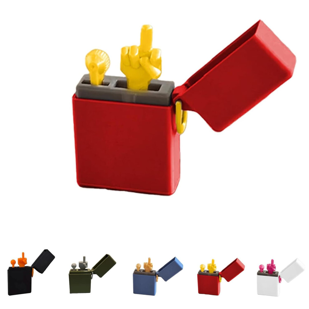 Red Funny Middle Finger Lighter 3D Printed Novelty Hand With Surprise Popup Design Adult Gag Gift