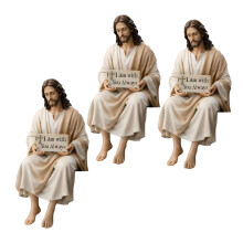 Hand Painted Christ Resin Desk Companion Statue For-B 3pcs