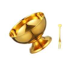 Portable Portable Nonrust Steel Ice Creams Cup and Salad-Gold L