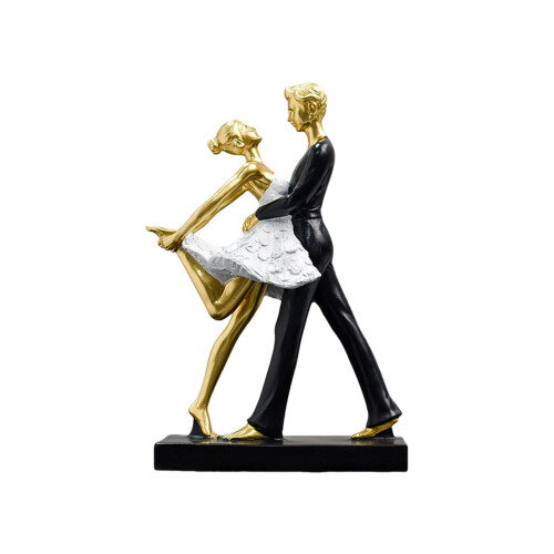 Dancing Ballet Couples Figurines Ballerinas Statues-Bgold