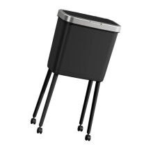 Robuster Küchenabfallbehälter mit Rollen, 15 l,-Schwarz