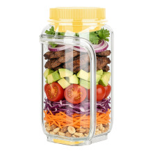 Multipurpose Plastic Square Container For Salad Snacks-Yellow