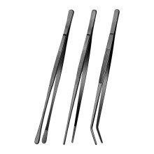 Set of 3 Long Tweezer Stainless Steel Construction for Grilling