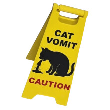 1Pc Cats Vomit Caution Signs Cats Vomits Warning Signs Desk-A