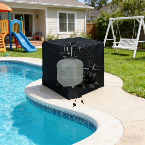 Permanent 210D University Fabric Pool Filter Fan Cover with Safe 1