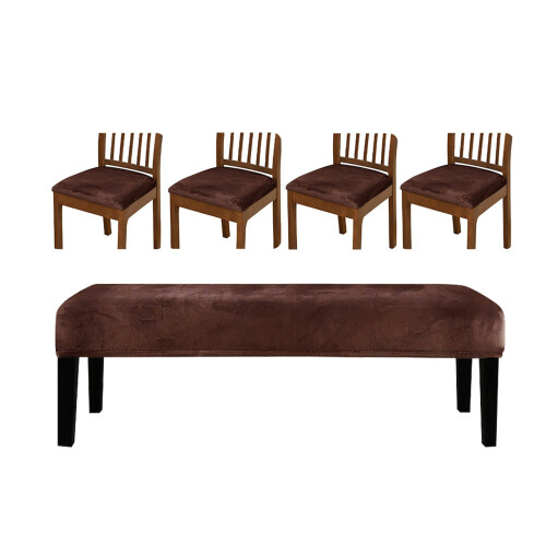 Ensemble de couverture de bancs à configuration facile, 5-brun