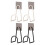Sport Racket Holder with Adhesive Hook Metal Wall Mount-White 2