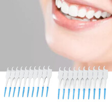 Einweg-Soft-Silikon-Interdentalbürste - 200 Stück, Tragbare blaue Hülle