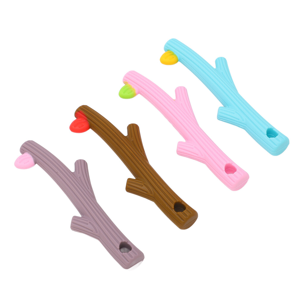 4Pcs Baby Teething Toy Set Food Grade Silicone Chewing Tubes for Infants