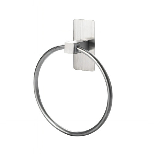 Space Efficient Adhesive Towel Rings Stainless Steel-Silver