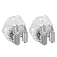 Aesthetic Clear Waved Mop Wall Mount Hook-Transparent silver