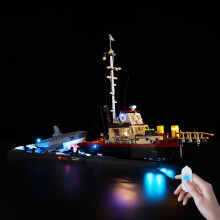 Lighting Kit for Jaws 21350 Set, Dimmable Touch Control LED Lights, USB Plug‑and‑Play Display Enhancement