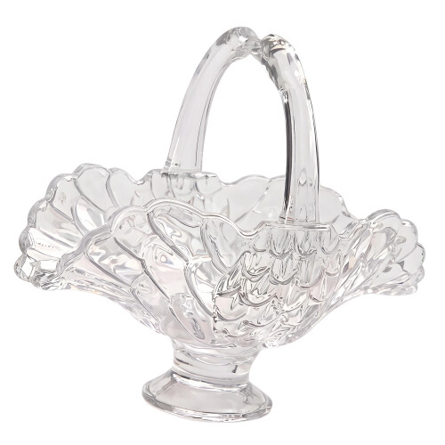 Stylish Cygnet Design Glass Fruit Dish With Comfortable-Clear