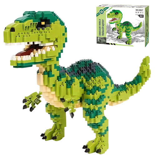 Ensemble de Blocs de Construction Velociraptor Qholve, Modèle de Dinosaure à Détails