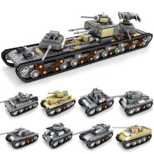 WW2 Tank Building Set 8in1 KVVI Heavy Tank Model Kit with Rotating Turrets and Realistic Tracks 1165Pcs
