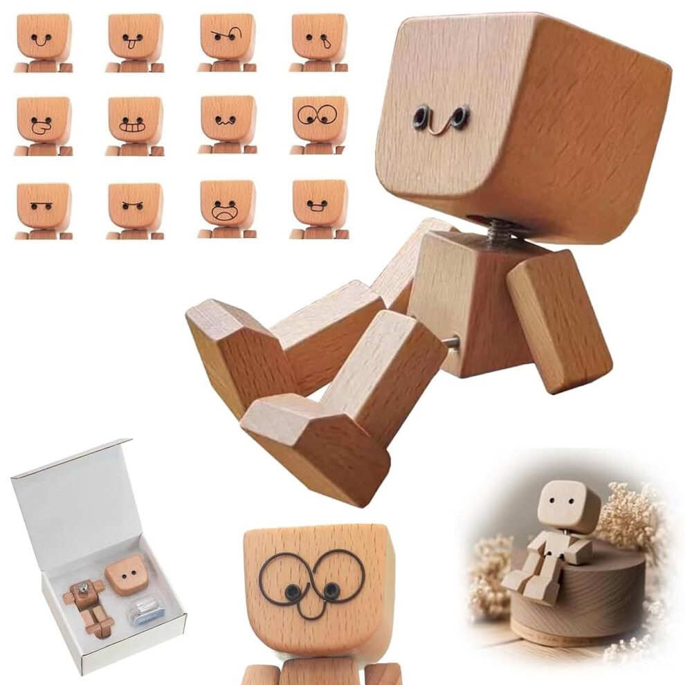 Handcrafted Wooden Wobble Figure With Magnetic Secure Mount For Car Dashboard Or Desk (Pack Of 5) 9092120457674