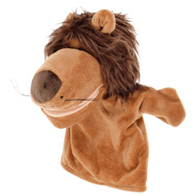 Lion Hand Puppet Plush Toy with Movable Mouth for Interactive Storytelling and Educational Play