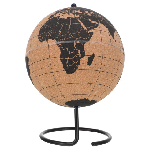 Cork Desktop Globe with Markable Surface for Office Decor, Home Study and Travel Planning