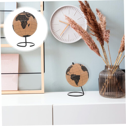 Cork Desktop Globe with Markable Surface for Office Decor, Home Study and Travel Planning 1