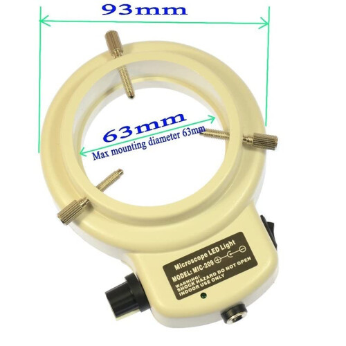 Microscope Ring Light 144 LED Adjustable 6500K Illuminator for Stereo Microscope and Photography 1