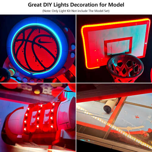 LED Light Kit Compatible with  Nike Dunk Trickshot 43021, Remote Control Lighting, Hidden Cable Design 2