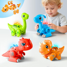 iPlay, iLearn Jouet Dinosaure À Assembler Pour Tout-Petits, Ensemble De Construction Facile À Démonter, Lumières & Sons, STEM