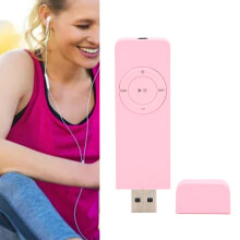 Pink Mini MP3 Player Lossless Sound Support Up to 64GB for Running & Travel