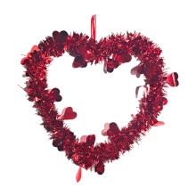 Plastic Valentine's Day Door Wreath for Dorms-red love heart