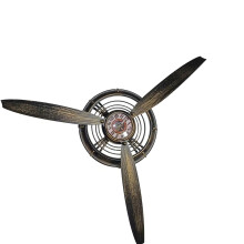 Große fächerförmige Wanduhr aus Eisenmaterial, alter-Bronze