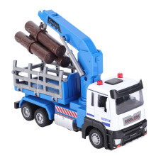 Log Vehicle Toy 1:32 Blue with Light and Music Effect for Kids 6 Years and Up