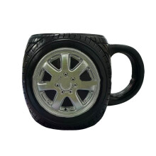 Tire Insulated Mug with Ergonomic Handle Stainless Steel-Black