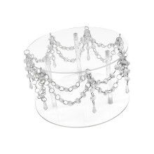 Clear Acrylic Cake Stand with Crystal Beads Chain for-25