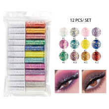 12 Stück Glitter Liquid Eyeliner Set, 5 g Metallic Schimmer Lidschatten