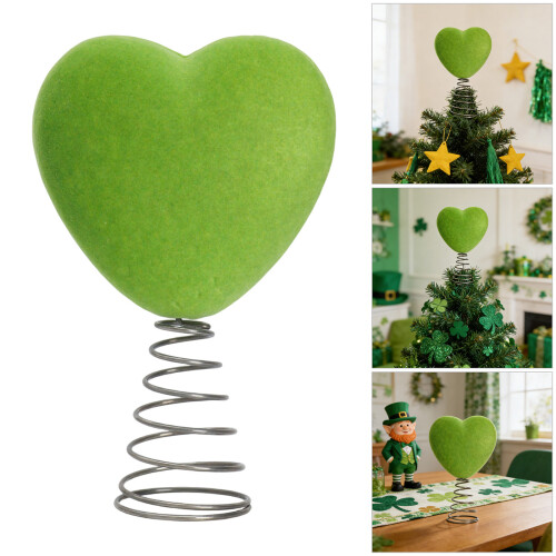 Easy Install Flocking Heart Christmas Tree Toppers No Assembly 1