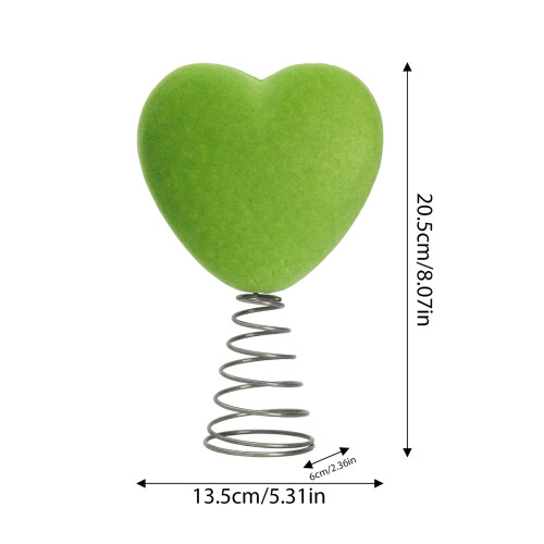 Easy Install Flocking Heart Christmas Tree Toppers No Assembly 2