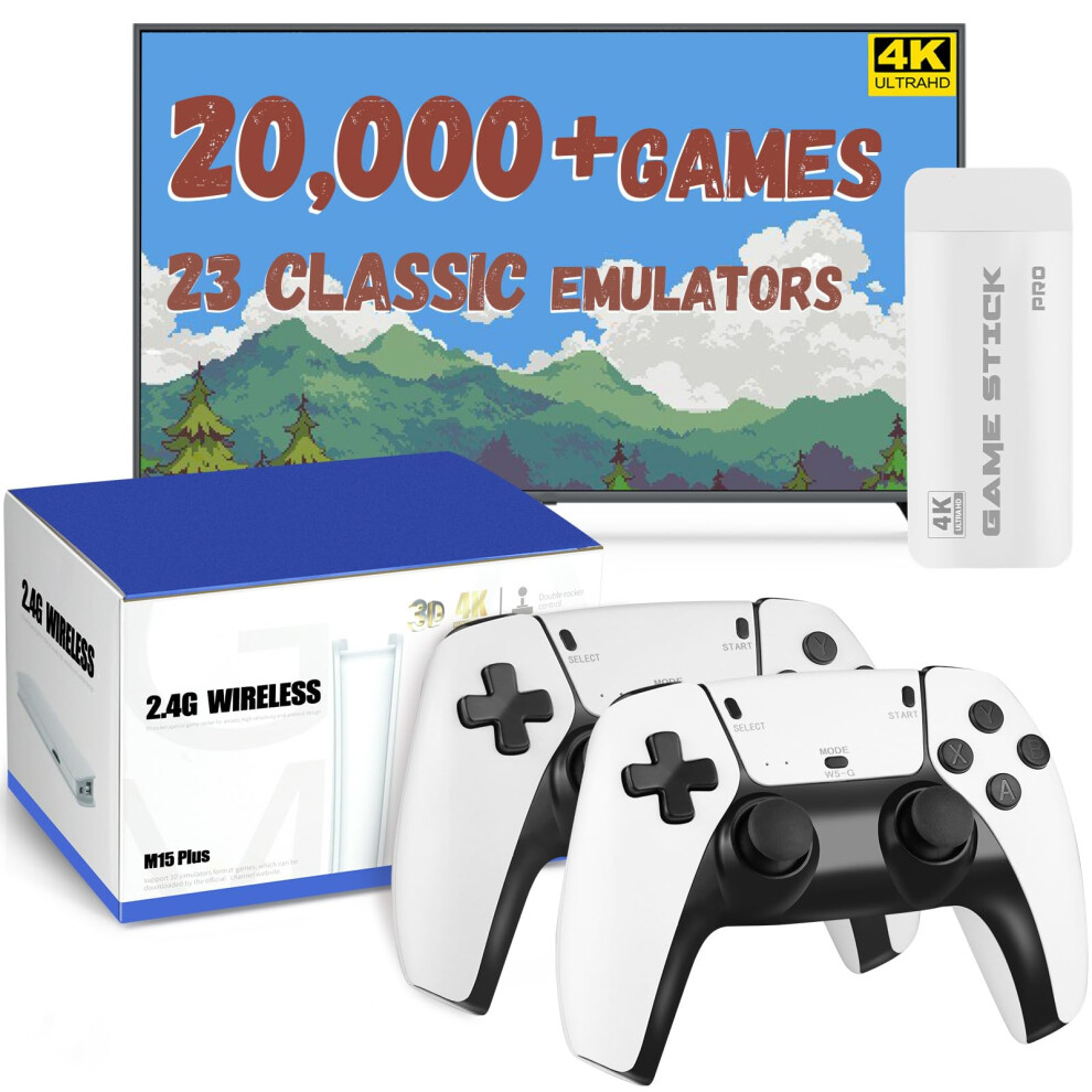 Retro Gaming Console 64Gb With 20000+ Games, Dual Wireless Controllers, 4K Hd Output, 23 Emulators 9455672962025
