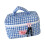 Quilted Heart Cosmetic Bag Plaids Pattern Spacious-Blue 1