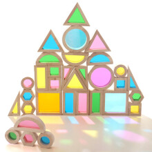 32Piece Rainbow Acrylic Building Blocks for Toddlers, Educational Stacking Set, Light Table Compatible, Preschool Learning Toy