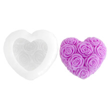 Multipurpose Silicone Rose Heart Mould For-Love rose J55051