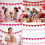 5Sets Colorful Bowknot Bunting Ornament Ceiling-pink glitter 3