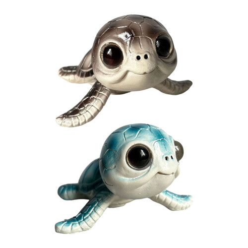 Zeeschildpadden Standbeeld Zeeschildpadden Beeldje Hars-Blauw 1