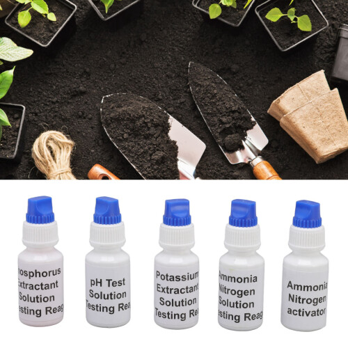 Soil Test Liquid Solution Kit - 5 Bottles for Agriculture & Gardening 2