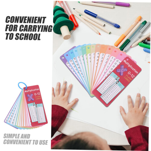 Reusable Dry Erase Multiplication Flash Cards for Kids Math Practice with Table Chart and Ring Storage 2