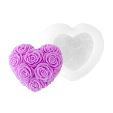 Heart Rose Scented Candle Silicone Mould Craft-Love rose J55051