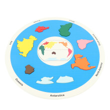 7 Kontinente Holz-Puzzle Lernkarte für Kinder, 38cm