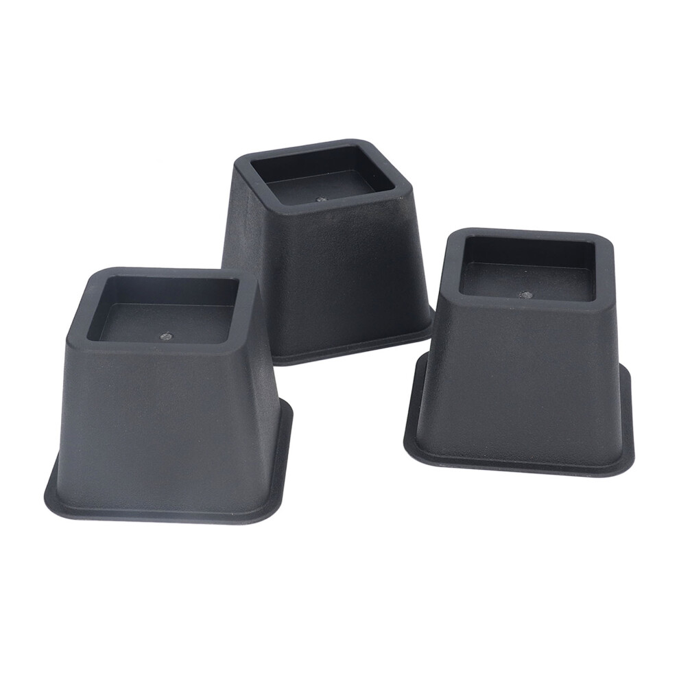 6Pcs 3 Inch Black Trapezoid Furniture Risers Sofa Bed Table Cabinet Foot Pads 7611390215795