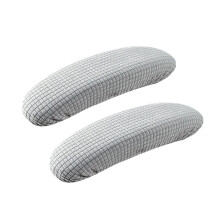Pack of 2 Universal Fit Chair Arm Protectors-Light Grey