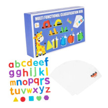 Wooden Alphabet Learning Toy with Flash Cards for Uppercase Lowercase Matching and Preschool Spelling Practice