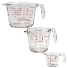 Multiple Scale Accuracy Tempered Glass Kitchen Measuring Cups